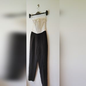 Bardot Strapless Black and White Jumpsuit Size US 2/ xxs
